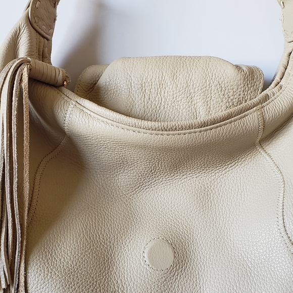 CHI Carlos Falchi Tan Leather and Snakeskin Handba - Picture 3 of 8